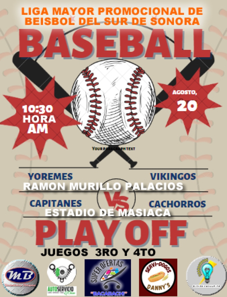 JUGOS TERCERO Y CUARTO DE SEMIFINALES EN LA LIGA MAYOR PROMOCIONAL DE BEISBOL DEL SUR DE SONORA
