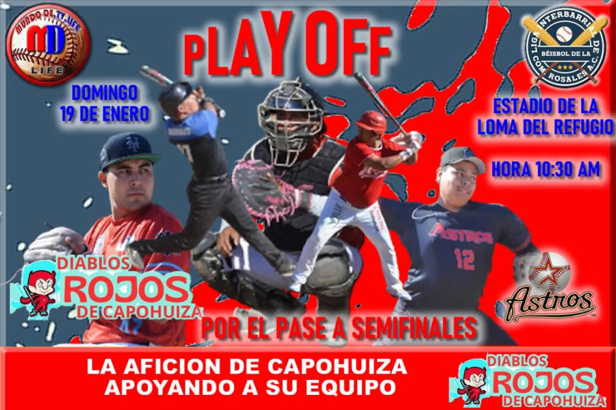 DOMINGO DE ´PLAY OFF EN EL Liga Interbarrial de Béisbol de la Comisaría Rosales A. C.