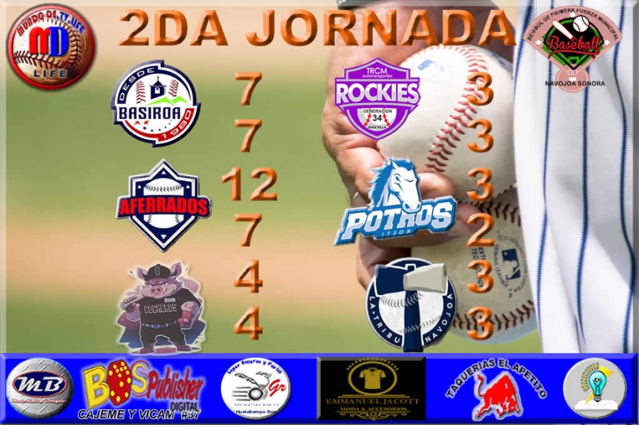 SEGUNDA JORNADA EN EL BEISBOL DE PRIMERA FUERZA MUNICIPAL DE NAVOJOA EN SU EDICION “ISMAEL ZAZUETA ZAZUETA”