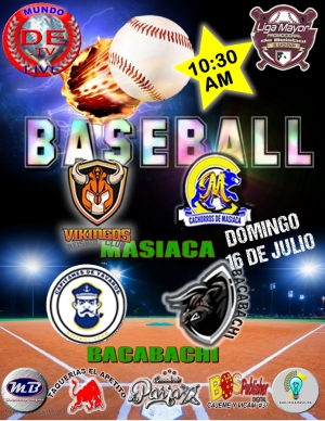2DA JORNADA DE LA SEGUNDA VUELTA EN LA LIGA MAYOR PROMOCIONAL DE BEISBOL DEL SUR DE SONORA